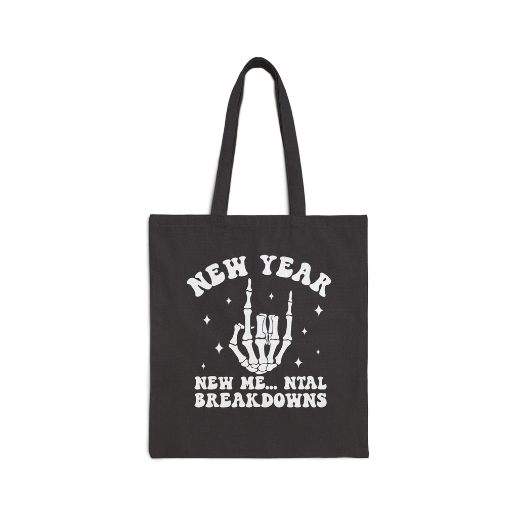 New Year Motivational Cotton Canvas Tote Bag, Reusable Shopping Bag, Gift for New Year, Eco-Friendly Bag, Fun Tote for Resolutions