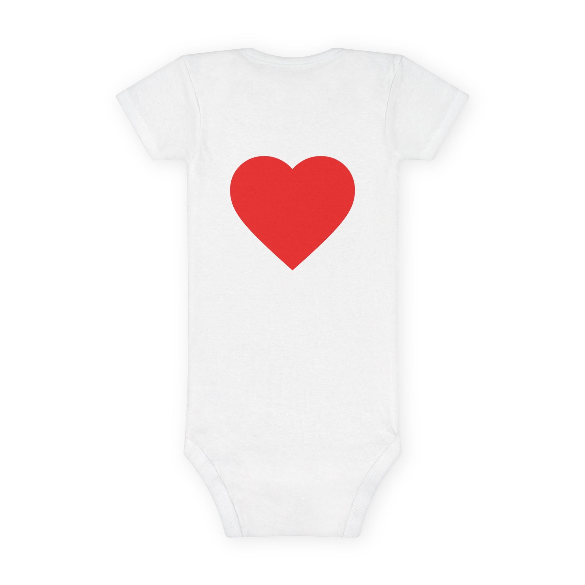 Little Sister Rainbow Onesie – Baby Short Sleeve Bodysuit with Heart Back
