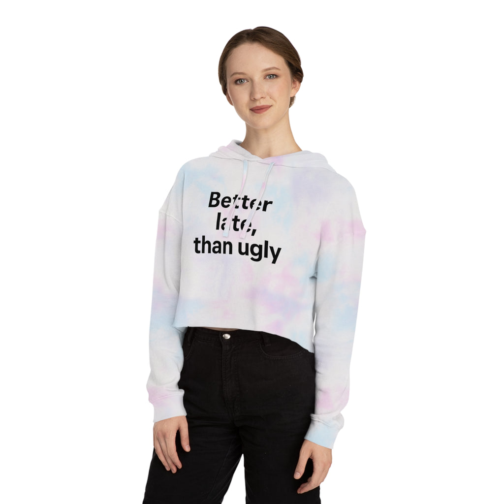 Cropped Hooded Sweatshirt with Fun Quotes for Casual Wear, Gift for Friends, Ideal for Birthdays, Self-Care, Trendy Fashion
