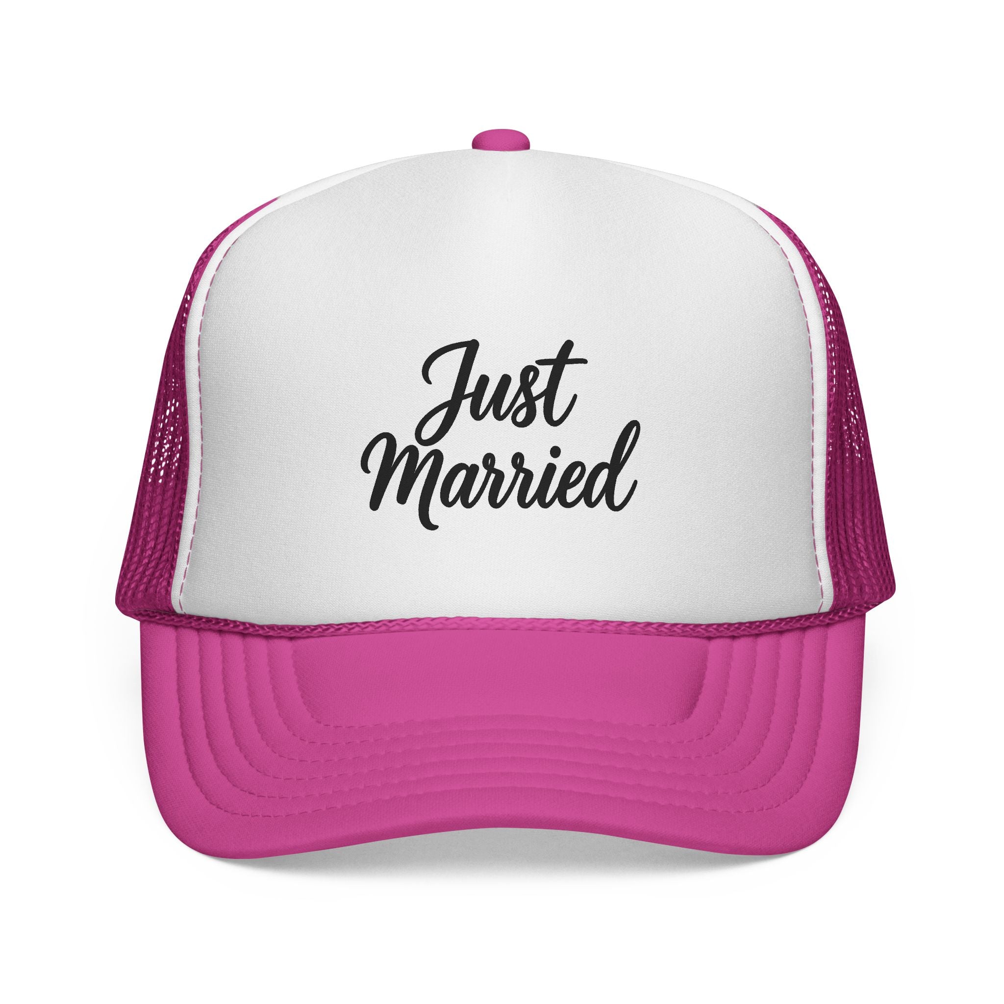 Just Married Trucker Cap - Bridal Party Hat for Newlyweds