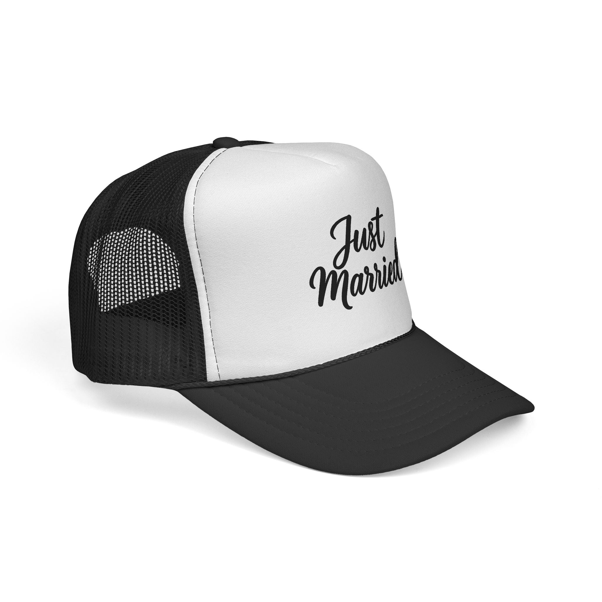 Just Married Trucker Cap - Bridal Party Hat for Newlyweds