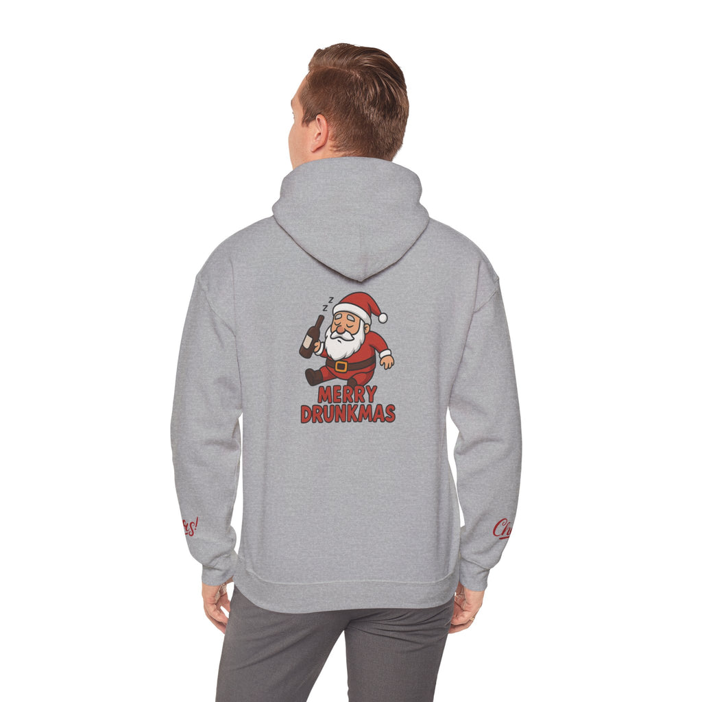 Merry Drunkmas Hoodie, Funny Holiday Sweatshirt, Unisex Christmas Sweater, Santa Humor Gift, Festive Winter Wear