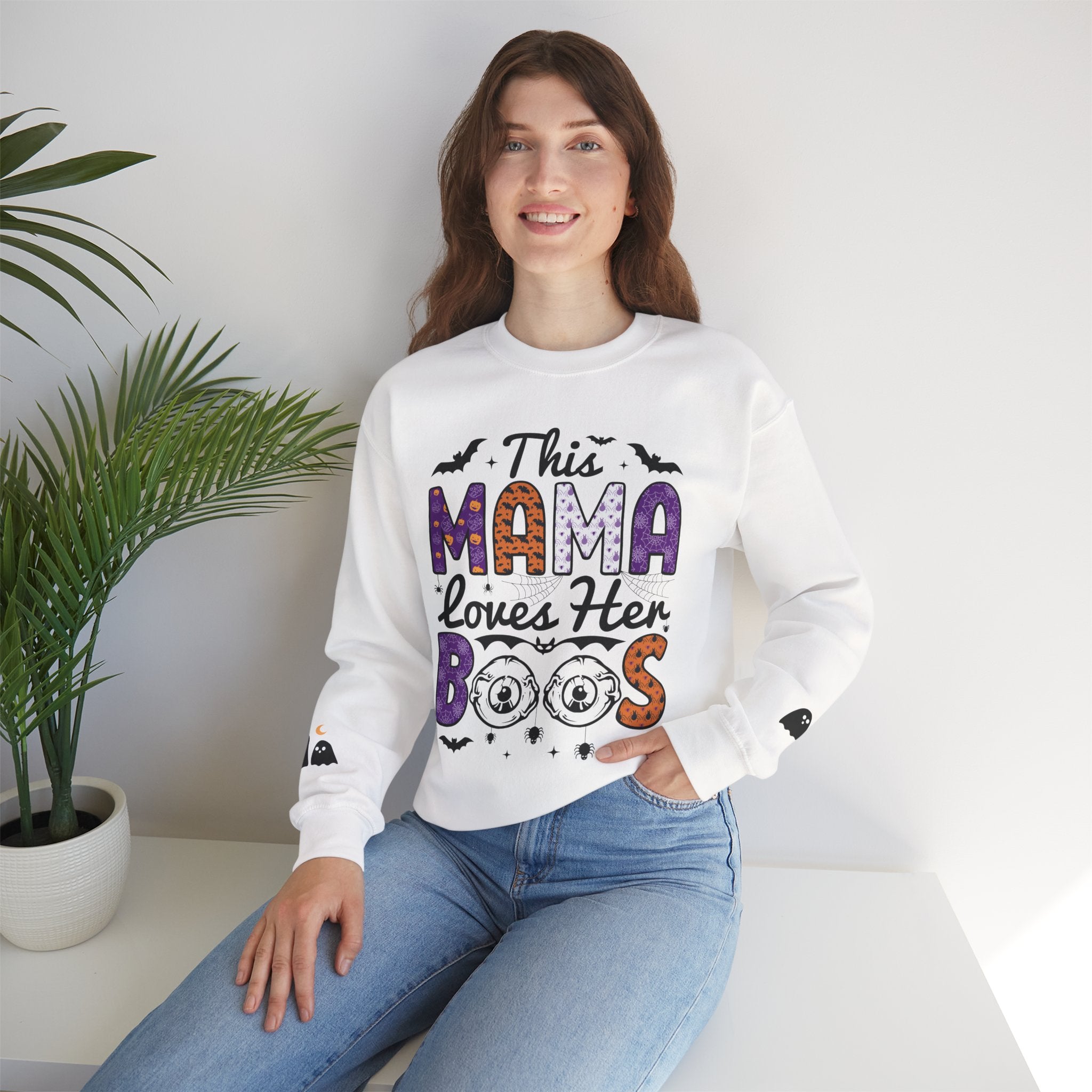 Halloween-Themed Mama Sweatshirt | Cozy Fall Apparel, Cute Ghosts, Trick or Treat Gift, Halloween Sweatshirt, Fall Fashion