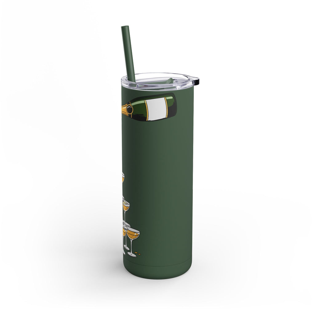 Champagne Celebration Tumbler, 20oz Skinny Matte Travel Mug, Perfect for Parties, Weddings, Birthdays, Toasting!