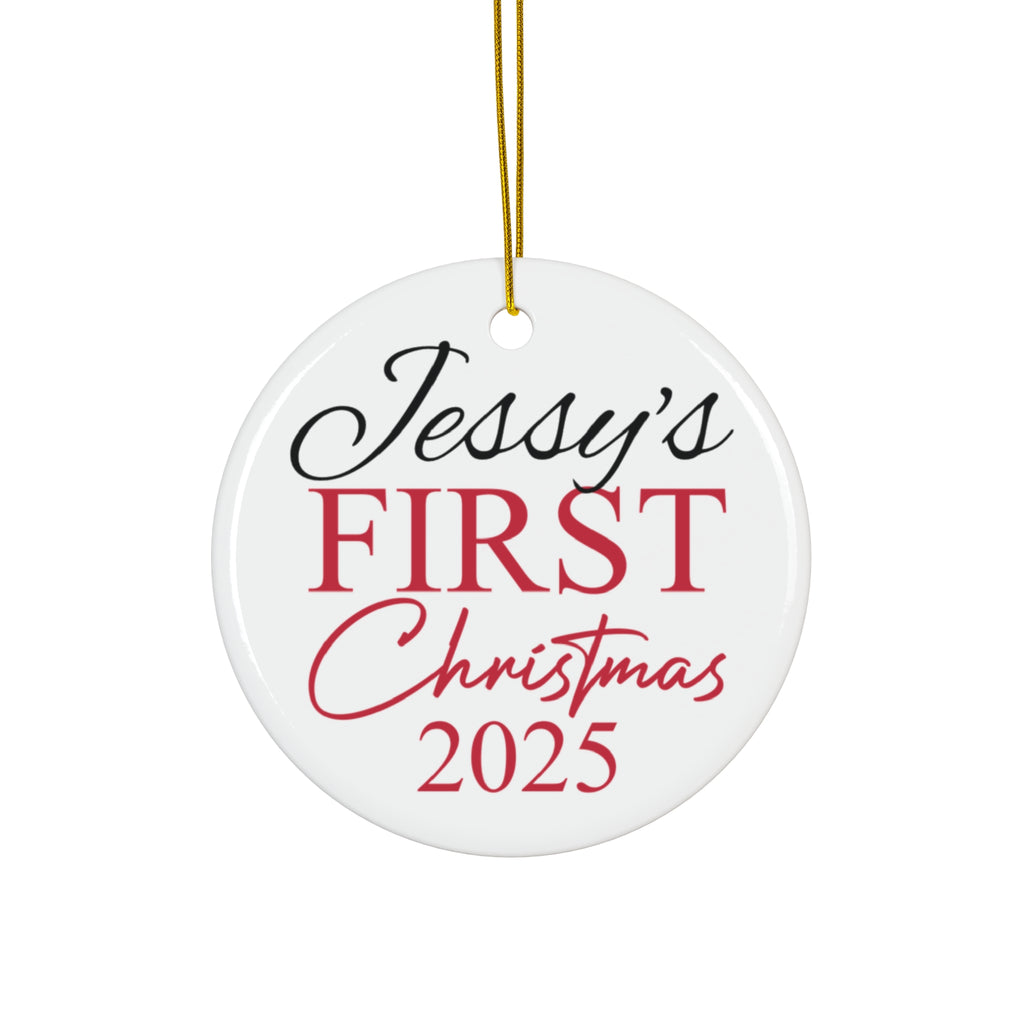 Personalized Christmas Ornament - Jessy's First Christmas 2025