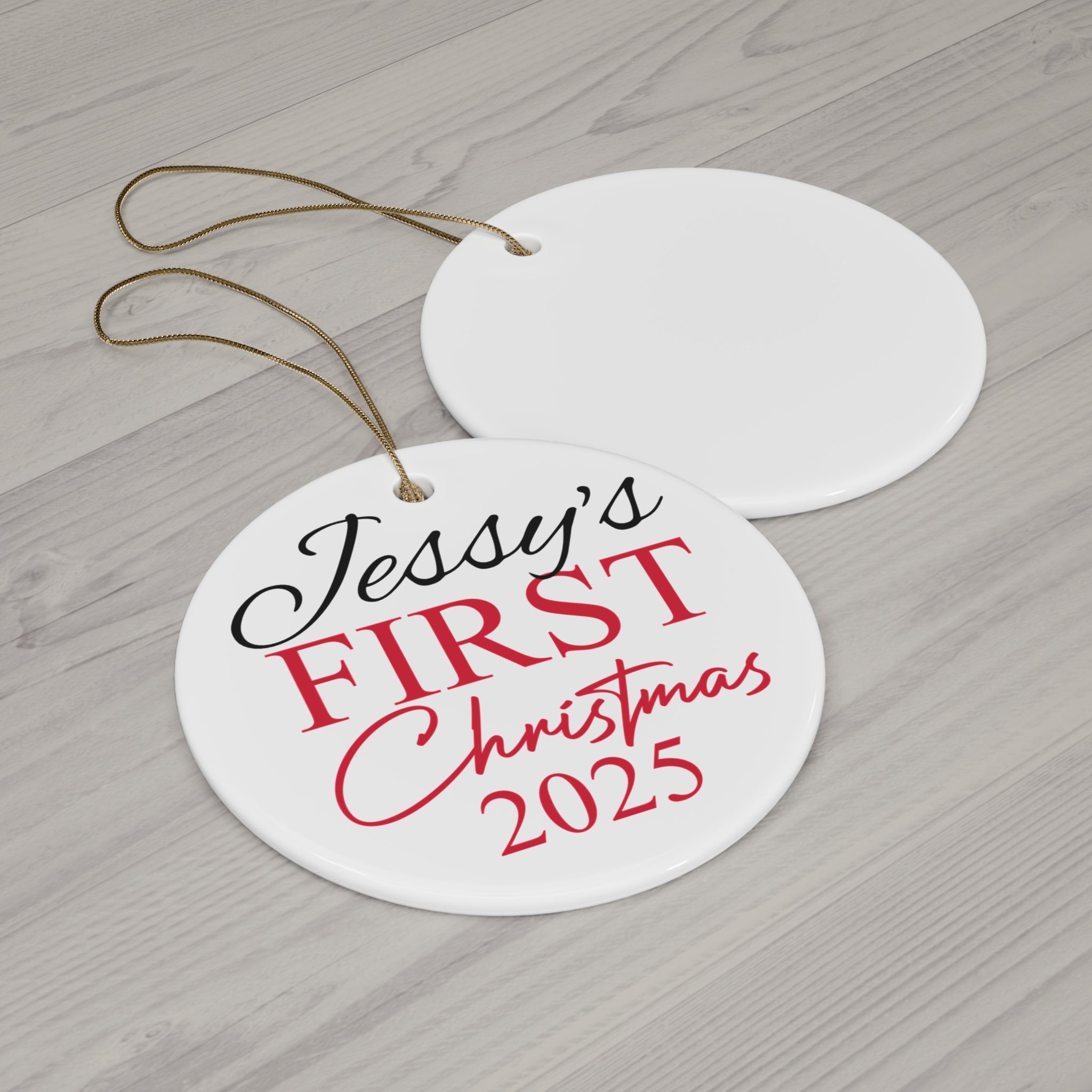 Personalized Christmas Ornament - Jessy's First Christmas 2025