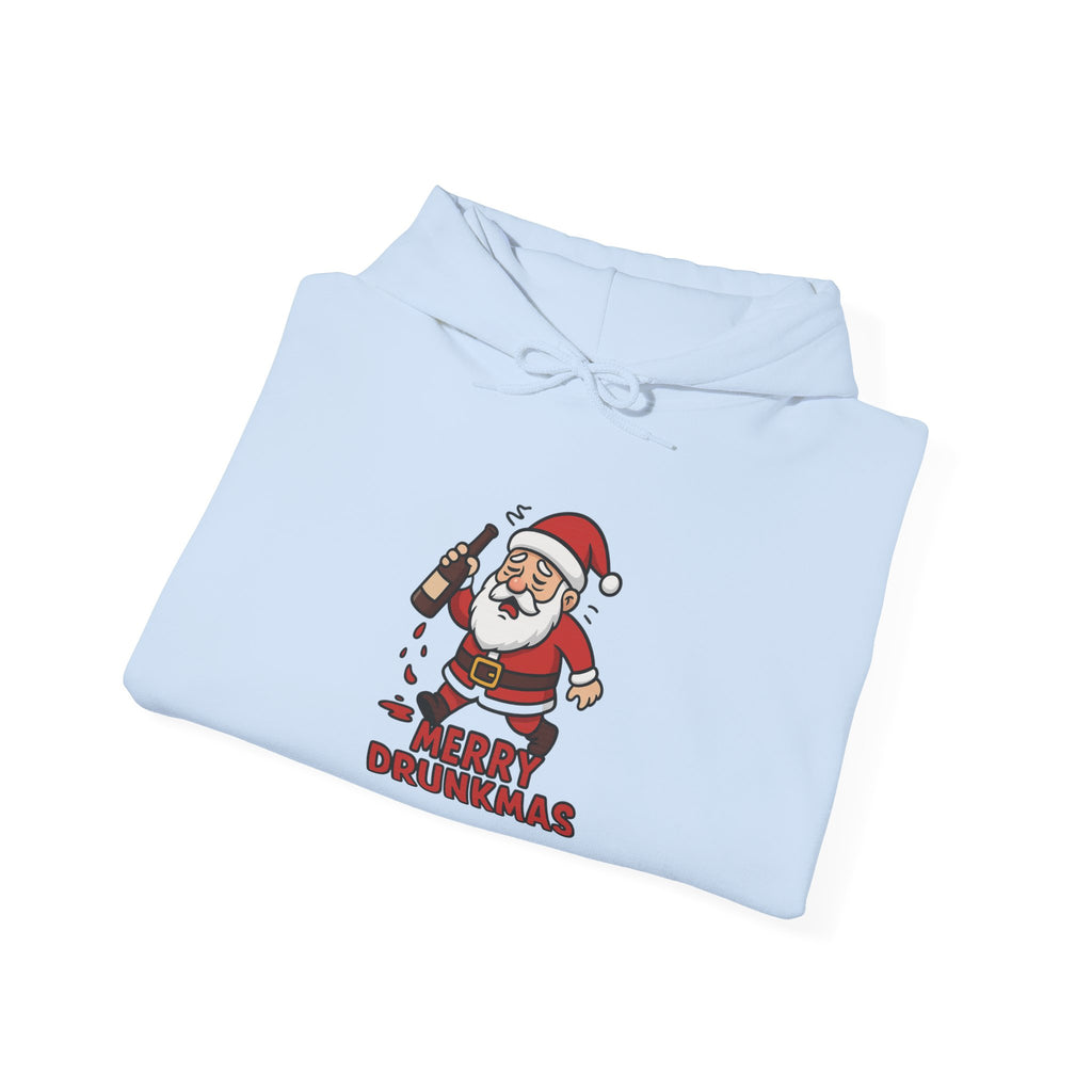 Merry Drunkmas Hoodie, Funny Holiday Sweatshirt, Unisex Christmas Sweater, Santa Humor Gift, Festive Winter Wear