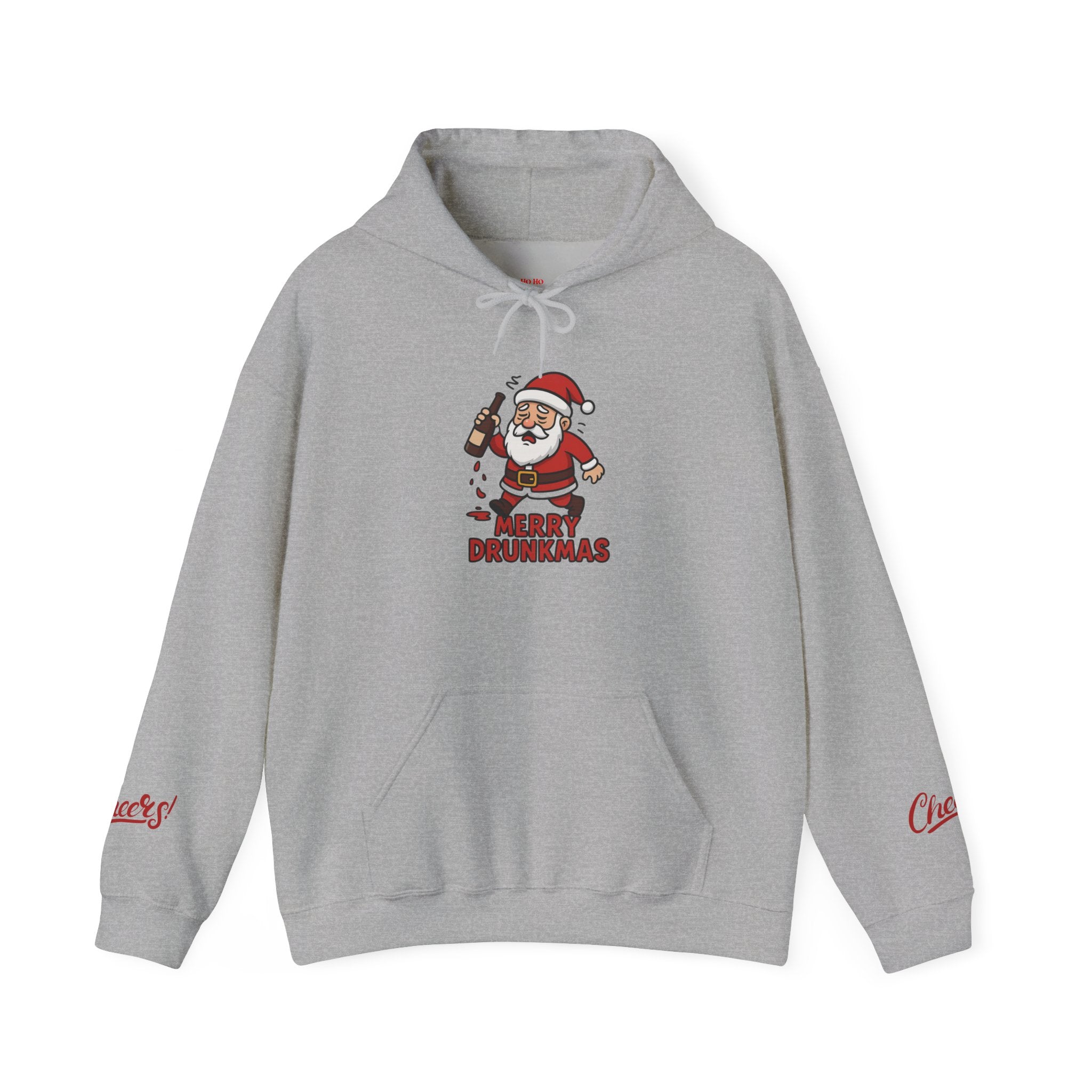 Merry Drunkmas Hoodie, Funny Holiday Sweatshirt, Unisex Christmas Sweater, Santa Humor Gift, Festive Winter Wear