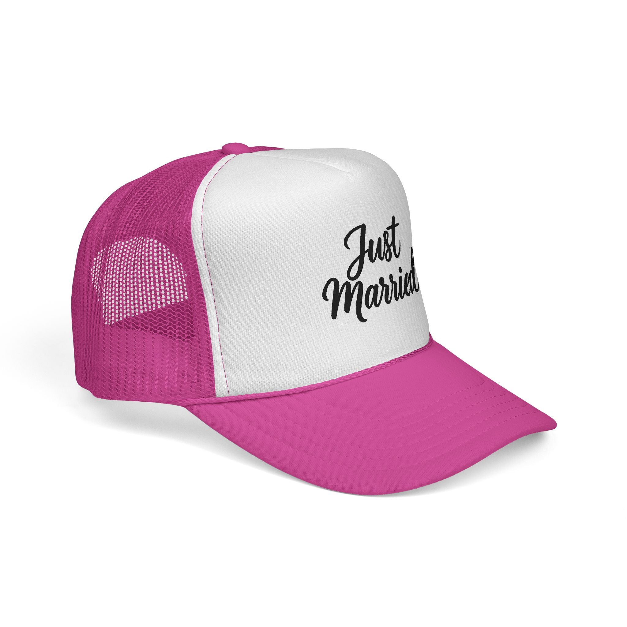 Just Married Trucker Cap - Bridal Party Hat for Newlyweds