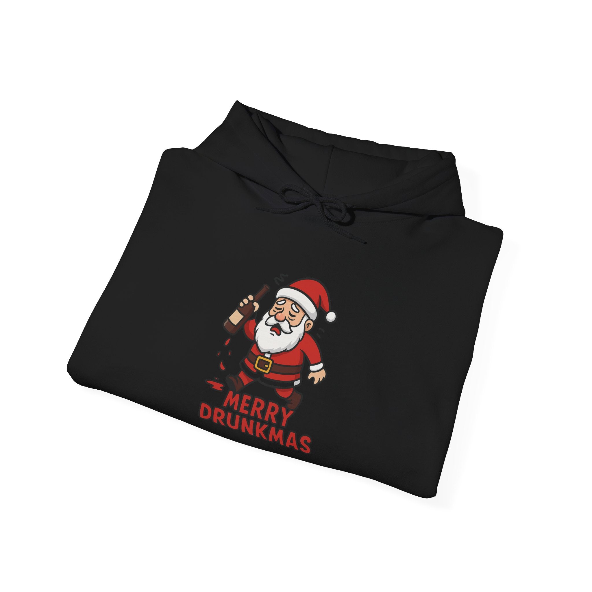 Merry Drunkmas Hoodie, Funny Holiday Sweatshirt, Unisex Christmas Sweater, Santa Humor Gift, Festive Winter Wear