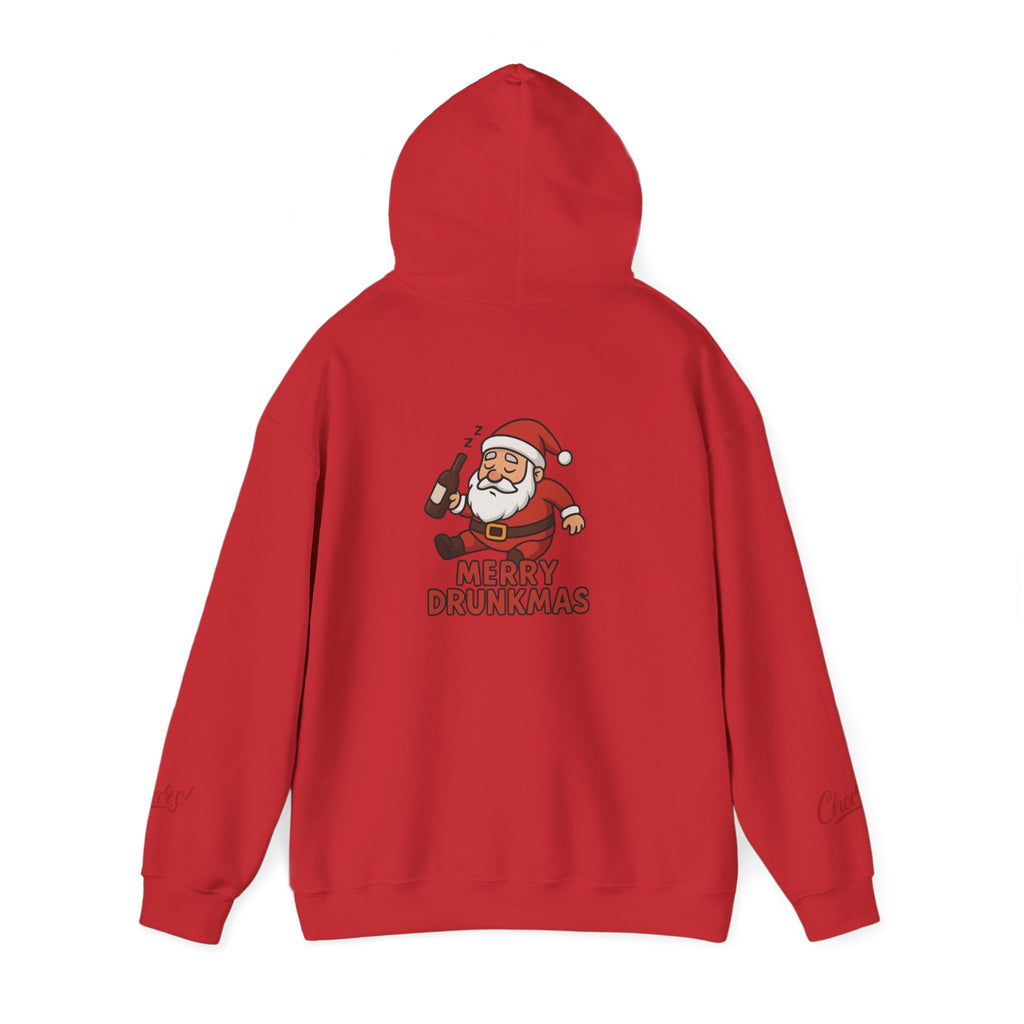 Merry Drunkmas Hoodie, Funny Holiday Sweatshirt, Unisex Christmas Sweater, Santa Humor Gift, Festive Winter Wear