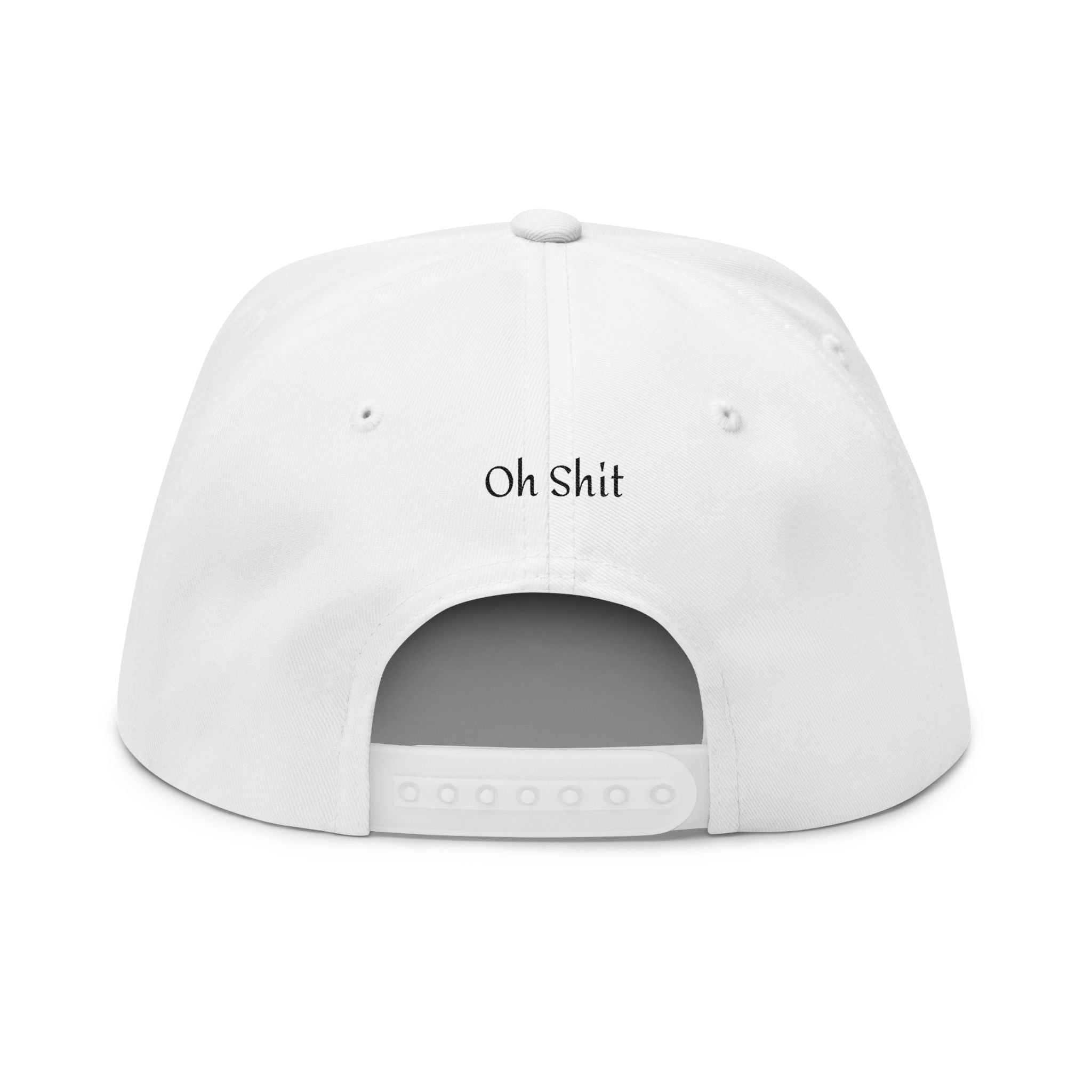 Funny Embroidered Flat Bill Cap - My Wife & Oh Shit