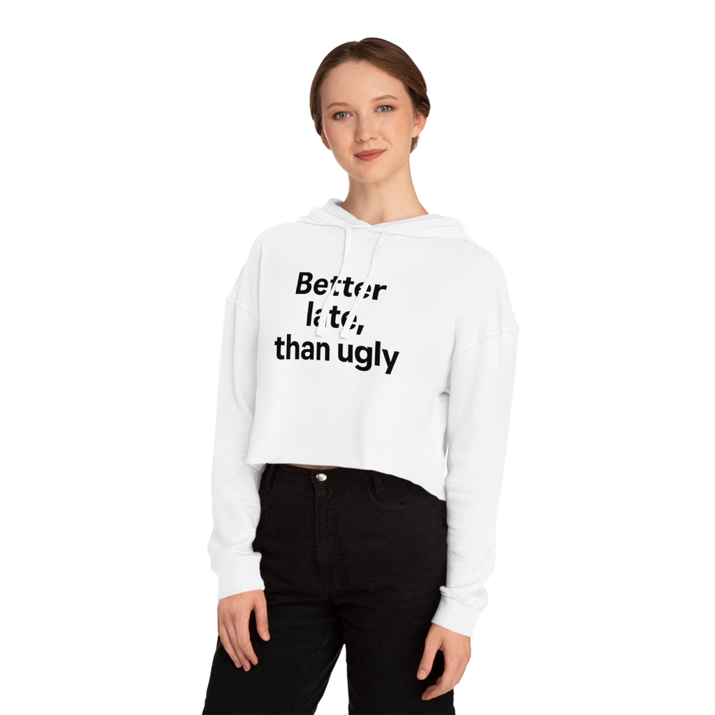 Cropped Hooded Sweatshirt with Fun Quotes for Casual Wear, Gift for Friends, Ideal for Birthdays, Self-Care, Trendy Fashion