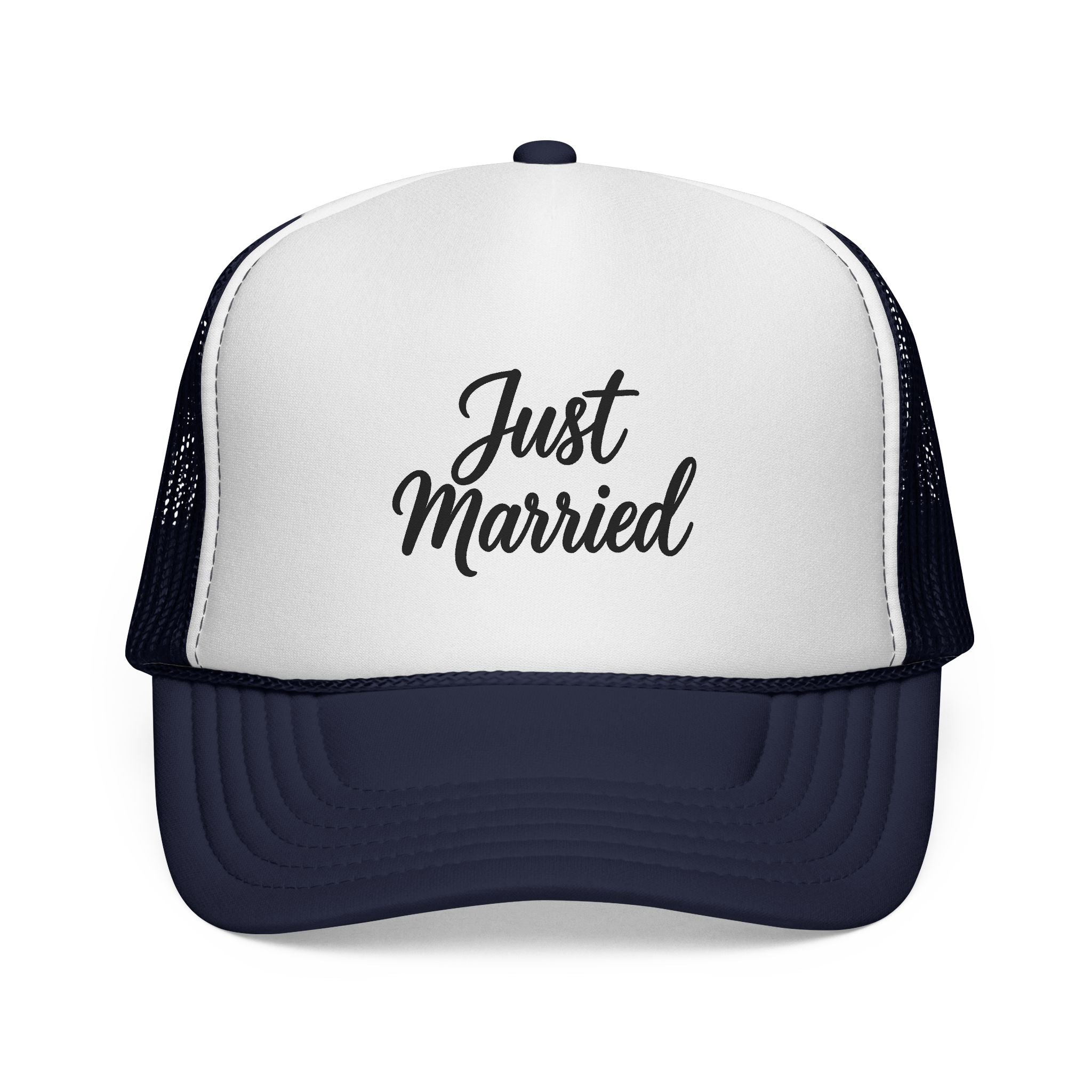 Just Married Trucker Cap - Bridal Party Hat for Newlyweds