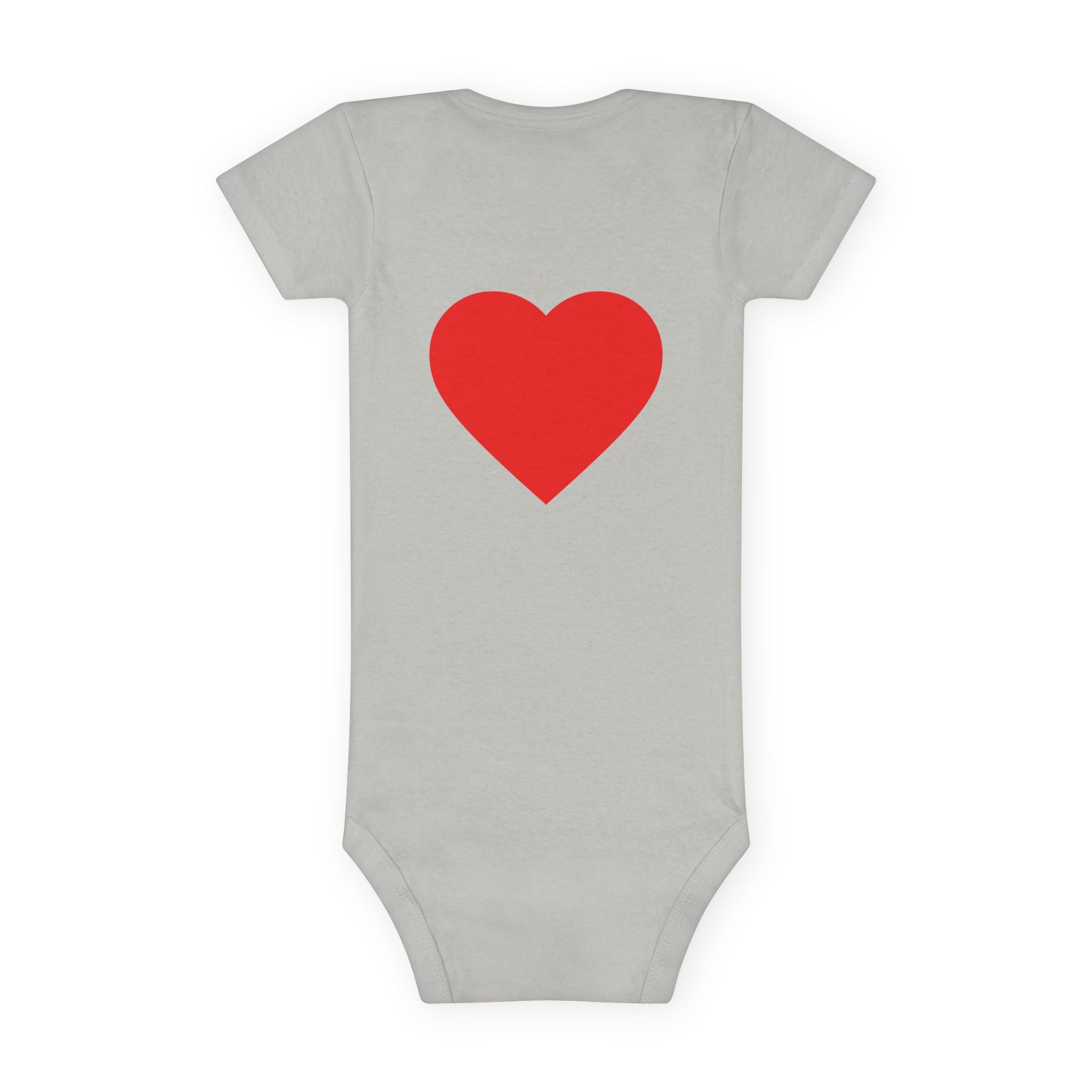 Little Sister Rainbow Onesie – Baby Short Sleeve Bodysuit with Heart Back