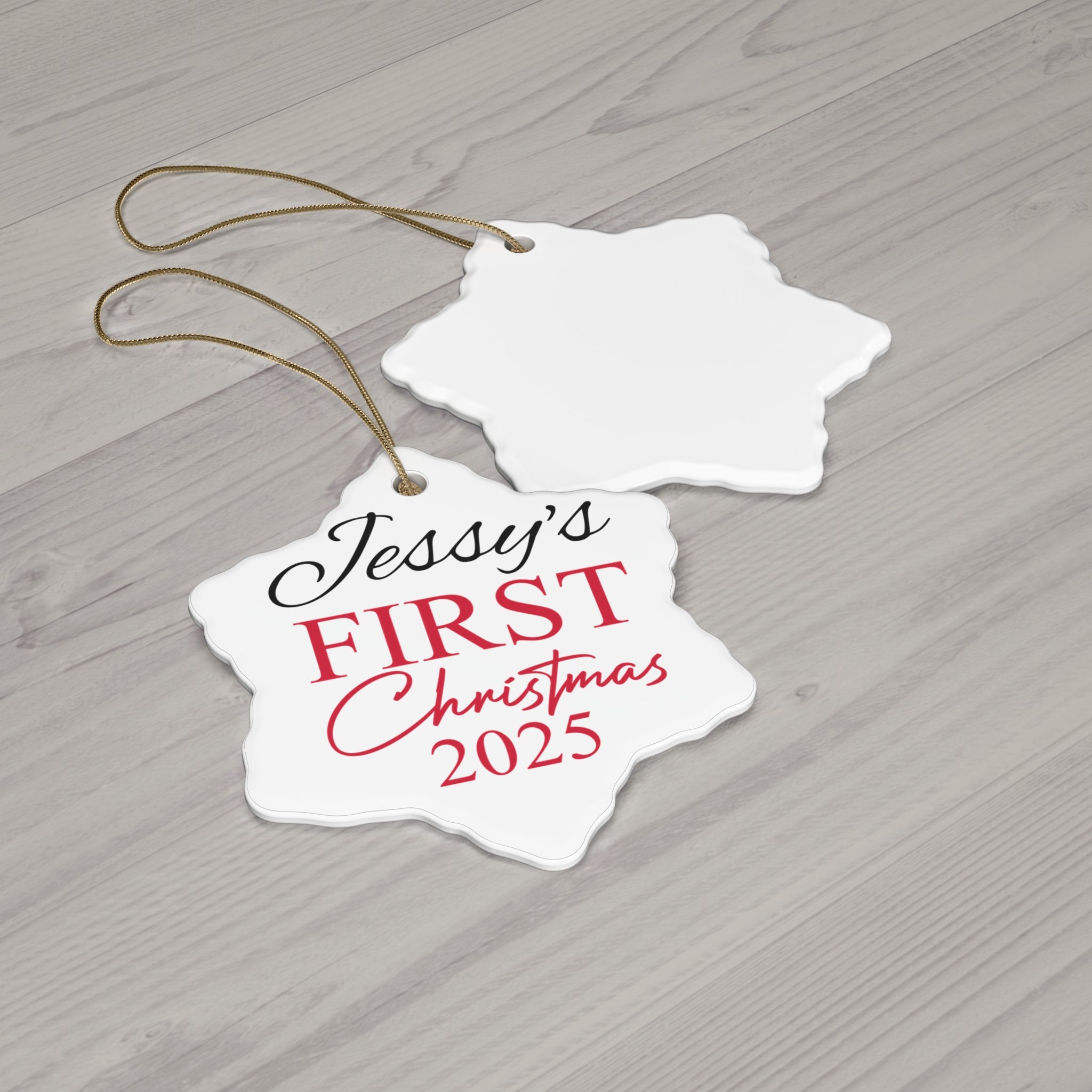 Personalized Christmas Ornament - Jessy's First Christmas 2025
