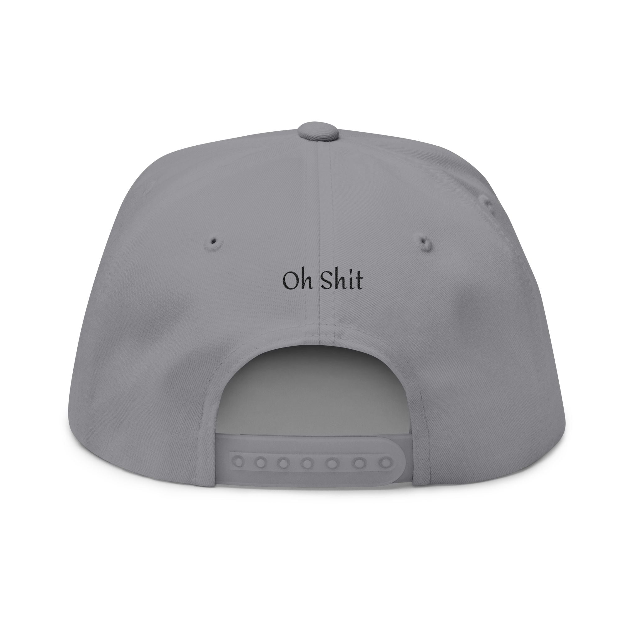 Funny Embroidered Flat Bill Cap - My Wife & Oh Shit