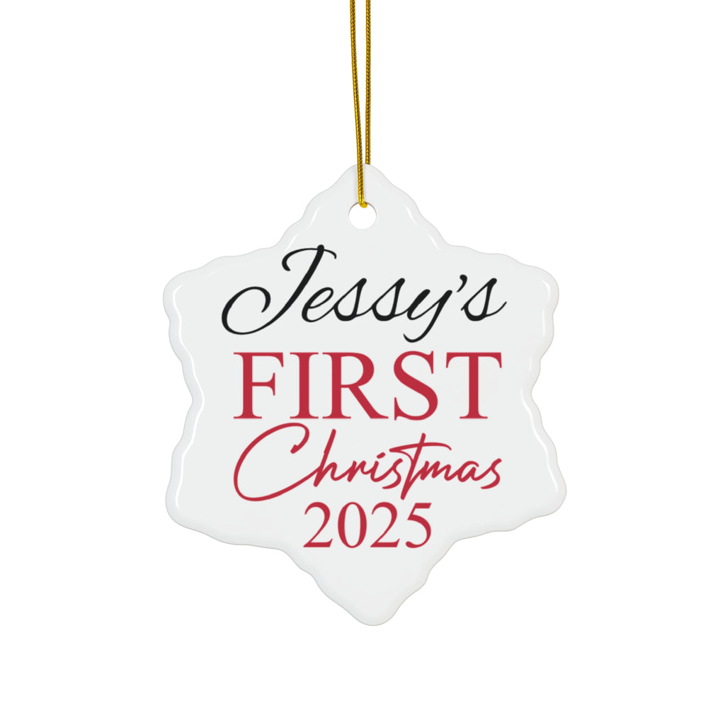 Personalized Christmas Ornament - Jessy's First Christmas 2025