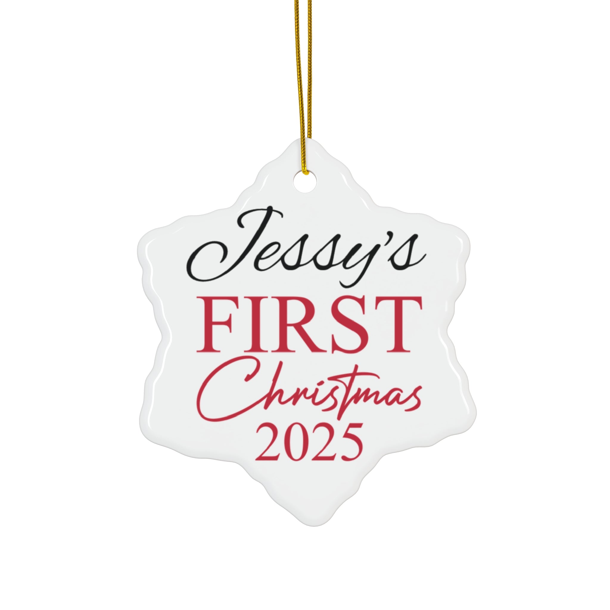 Personalized Christmas Ornament - Jessy's First Christmas 2025