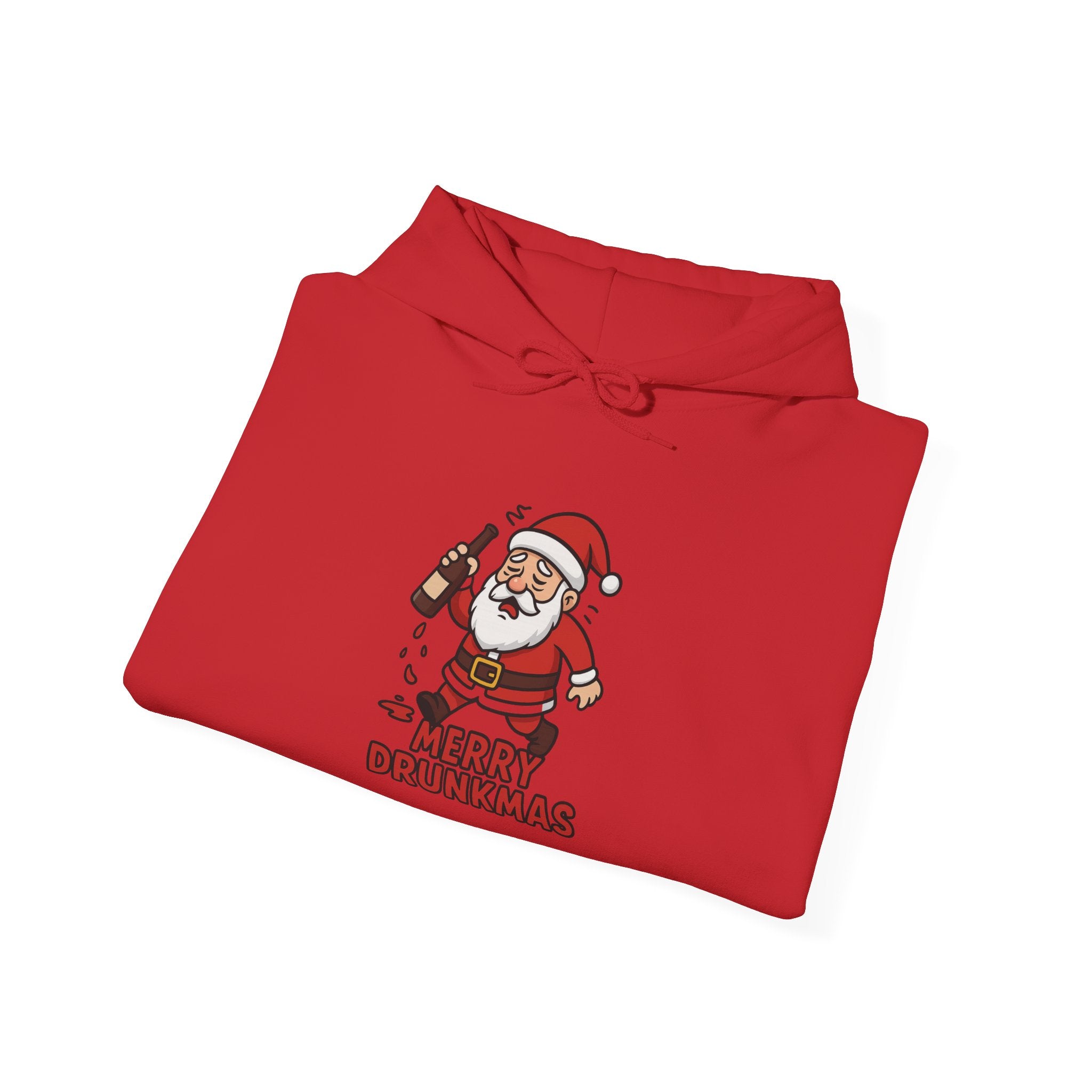 Merry Drunkmas Hoodie, Funny Holiday Sweatshirt, Unisex Christmas Sweater, Santa Humor Gift, Festive Winter Wear