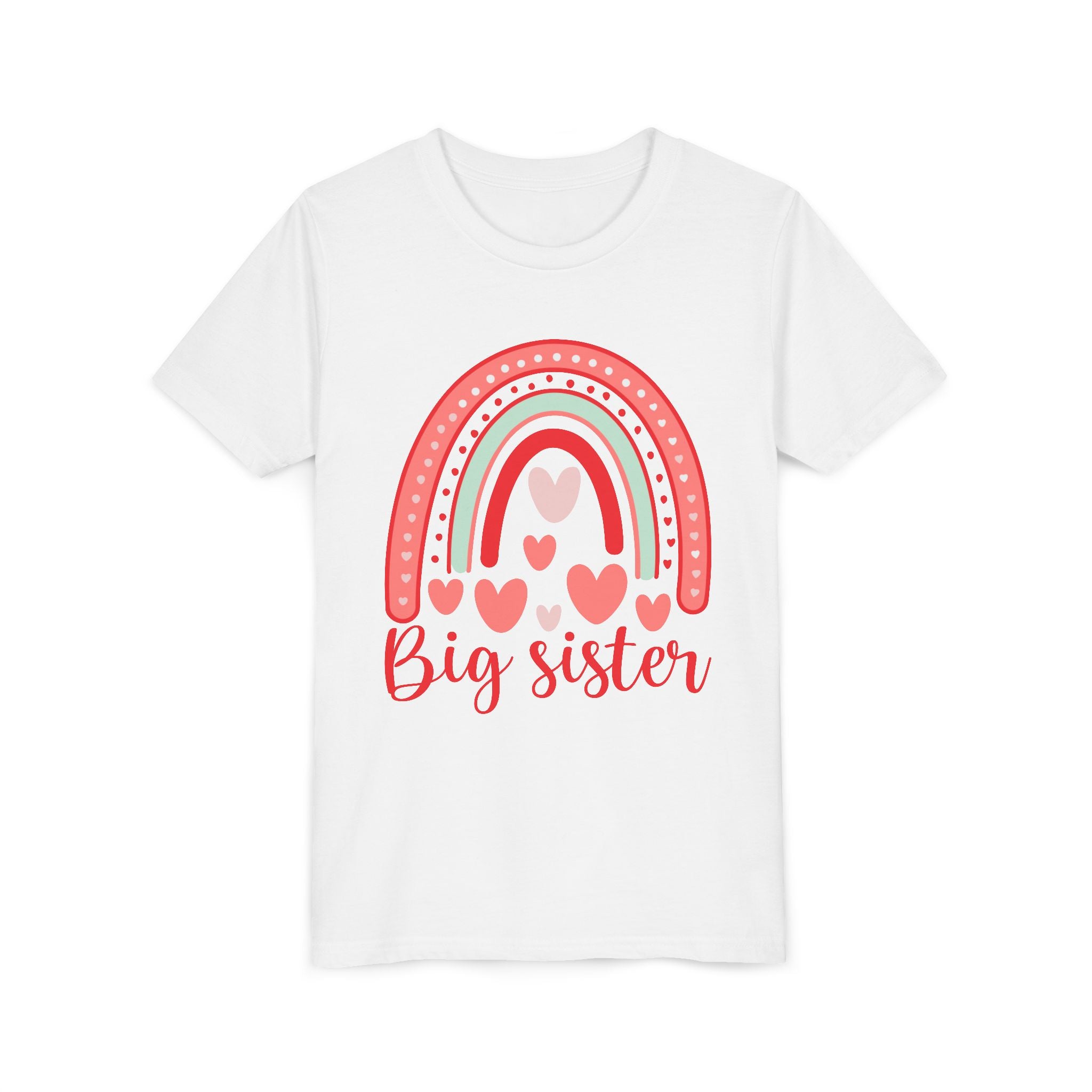 Big Sister Rainbow Tee - Kids Heart Shirt