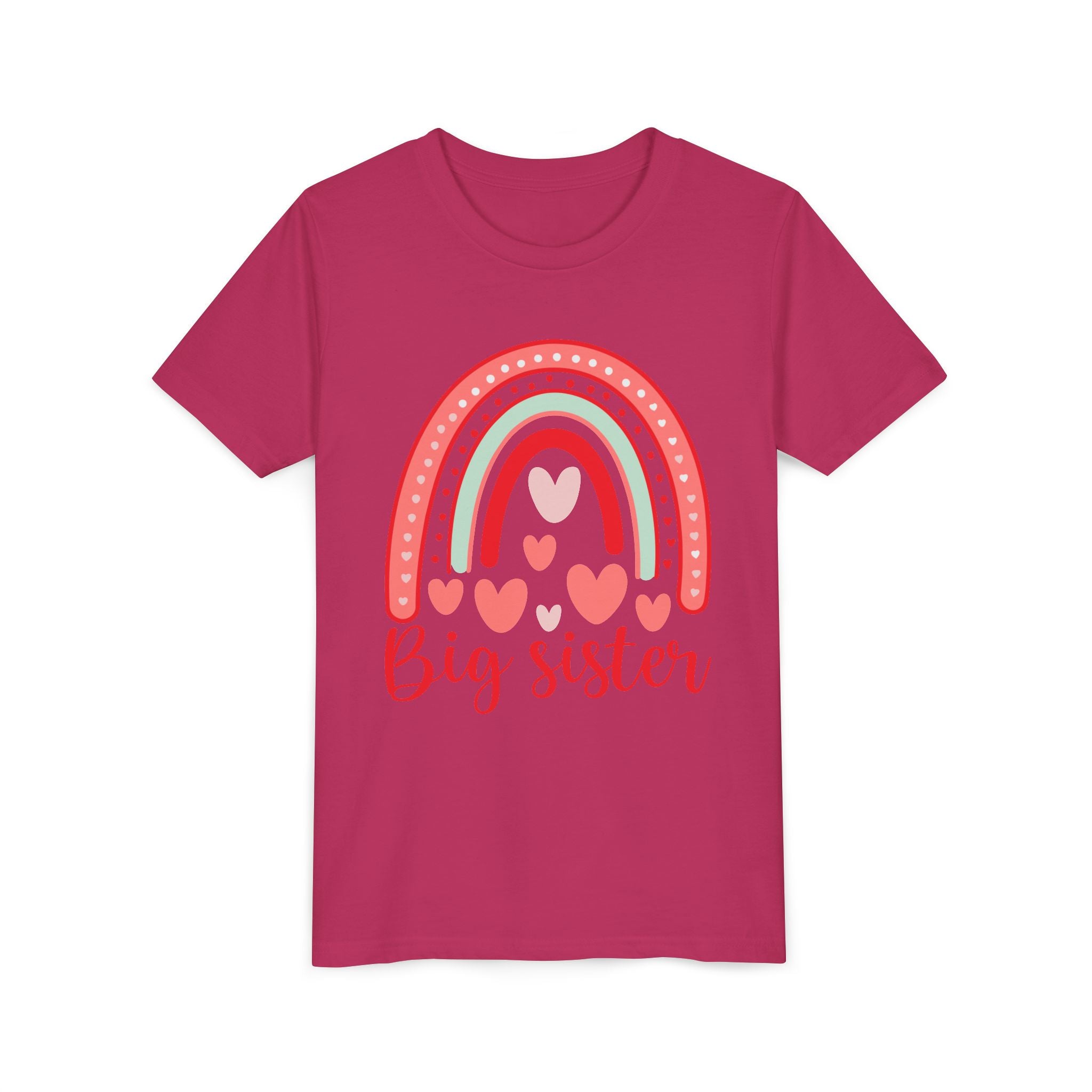 Big Sister Rainbow Tee - Kids Heart Shirt