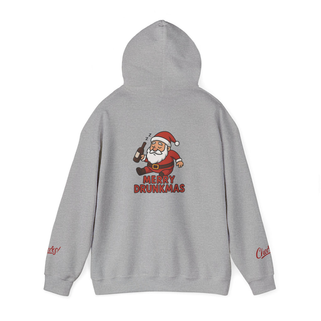 Merry Drunkmas Hoodie, Funny Holiday Sweatshirt, Unisex Christmas Sweater, Santa Humor Gift, Festive Winter Wear