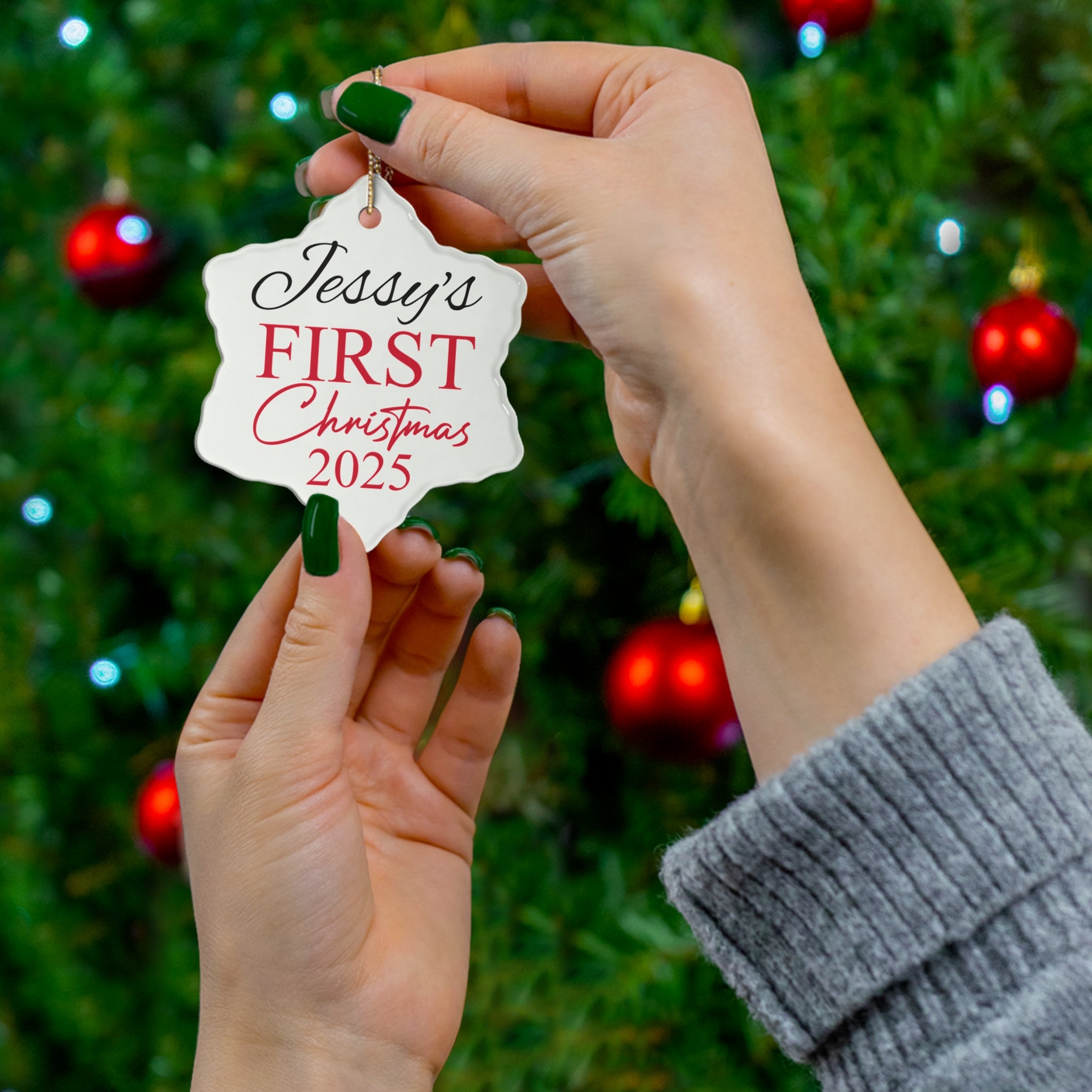 Personalized Christmas Ornament - Jessy's First Christmas 2025