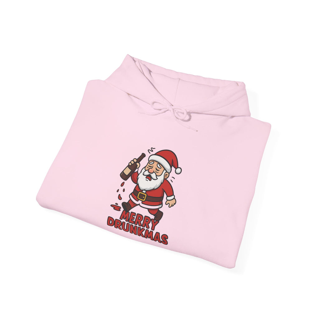 Merry Drunkmas Hoodie, Funny Holiday Sweatshirt, Unisex Christmas Sweater, Santa Humor Gift, Festive Winter Wear
