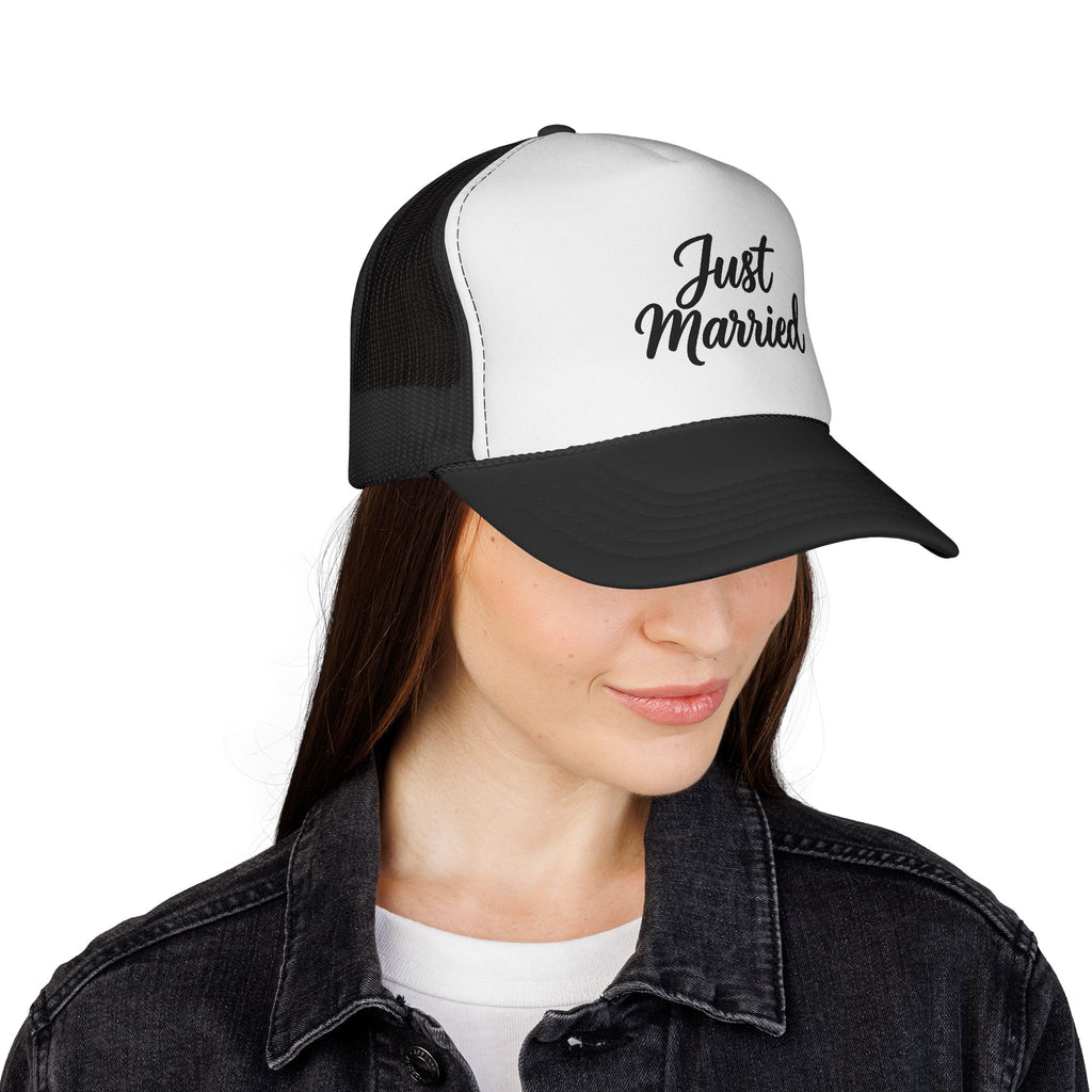 Just Married Trucker Cap - Bridal Party Hat for Newlyweds