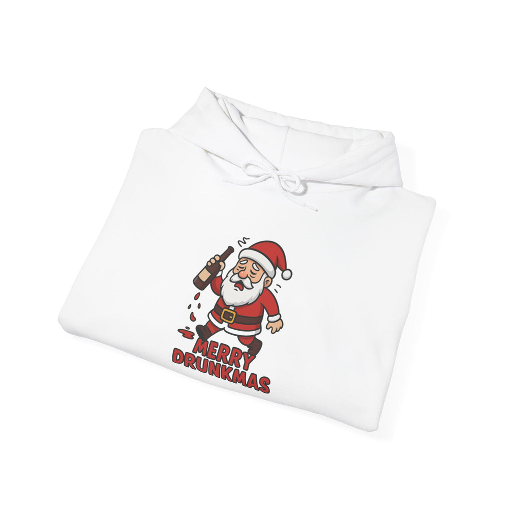 Merry Drunkmas Hoodie, Funny Holiday Sweatshirt, Unisex Christmas Sweater, Santa Humor Gift, Festive Winter Wear
