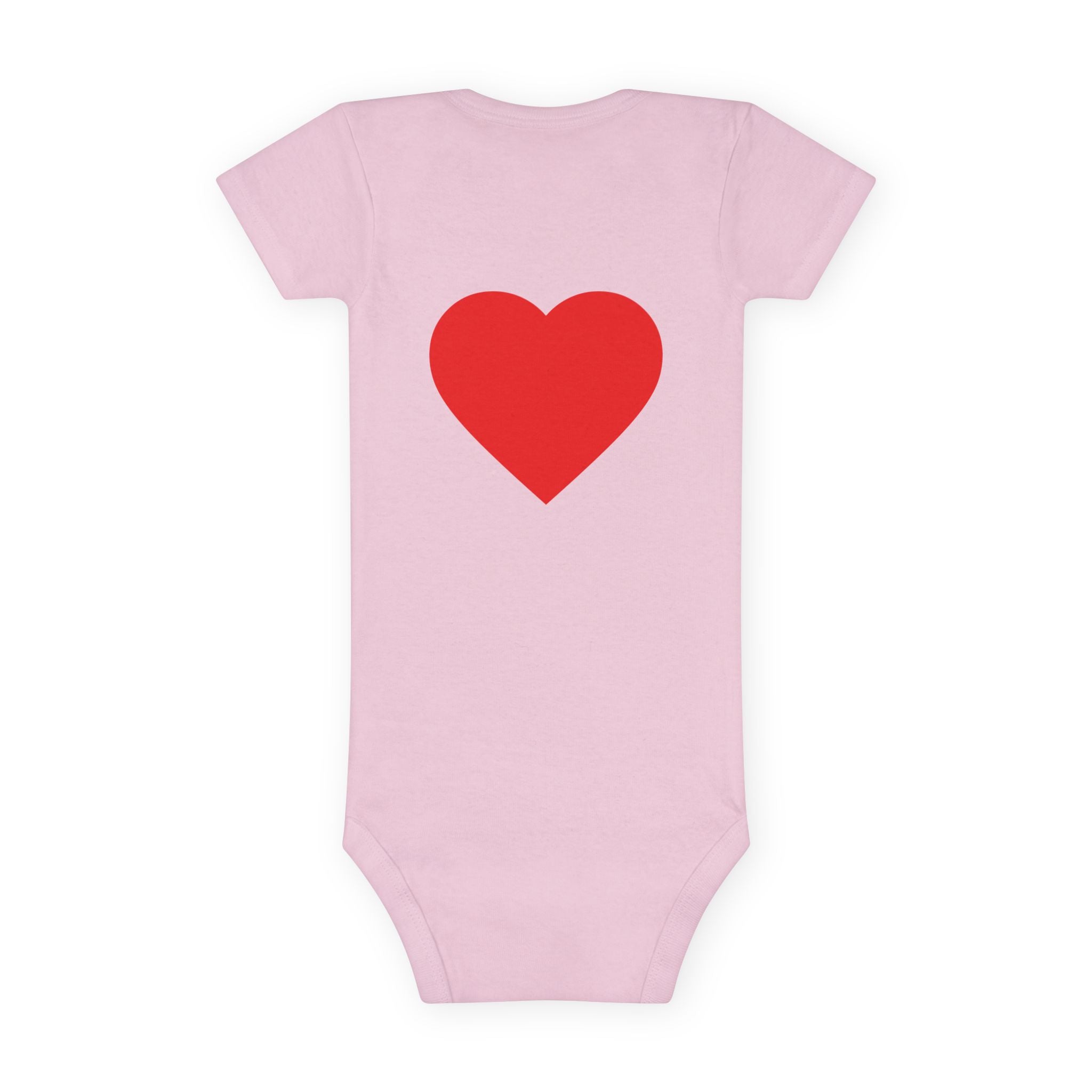 Little Sister Rainbow Onesie – Baby Short Sleeve Bodysuit with Heart Back