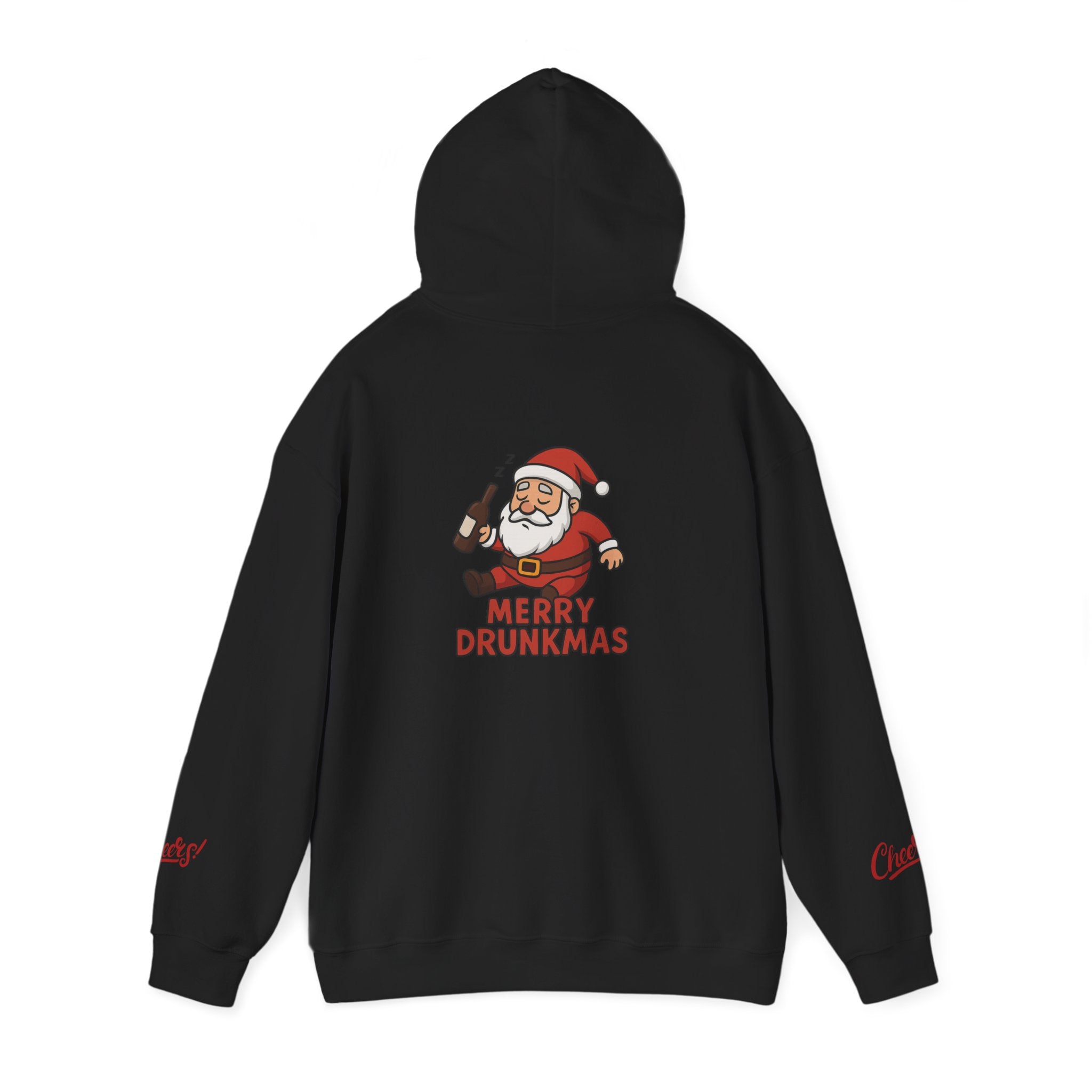 Merry Drunkmas Hoodie, Funny Holiday Sweatshirt, Unisex Christmas Sweater, Santa Humor Gift, Festive Winter Wear