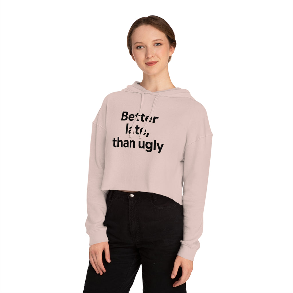 Cropped Hooded Sweatshirt with Fun Quotes for Casual Wear, Gift for Friends, Ideal for Birthdays, Self-Care, Trendy Fashion