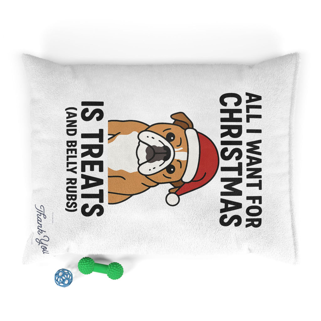 Christmas Dog Bed - "All I Want for Christmas is Treats (and Belly Rubs)" - Cozy Pet Cushion, Dog Lover Gift, Holiday Decor, Dog Bed [...]